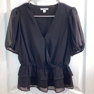NEW Bar 3 black blouse size small mid sleeve